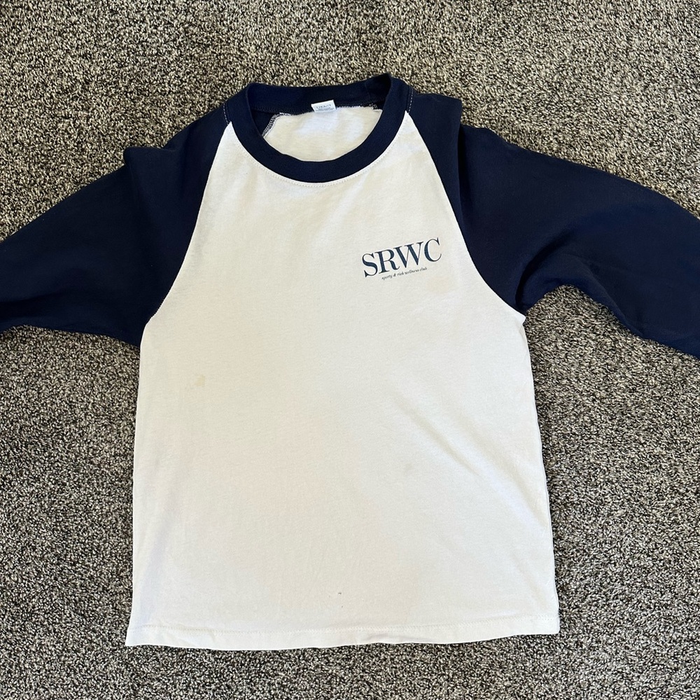 Sporty & Rich Raglan Shirt - Navy and White in S